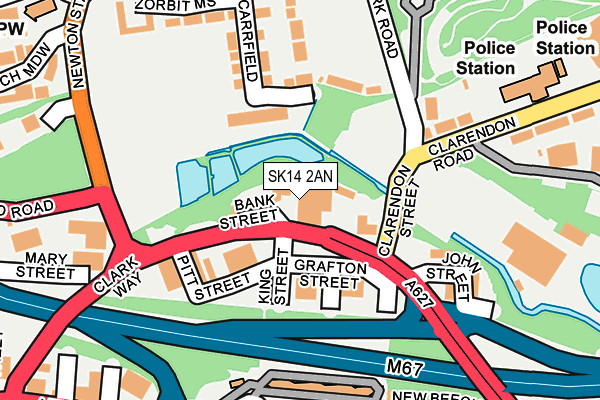 SK14 2AN map - OS OpenMap – Local (Ordnance Survey)