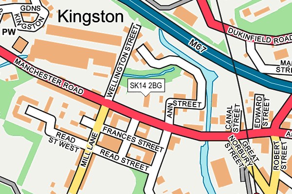 SK14 2BG map - OS OpenMap – Local (Ordnance Survey)