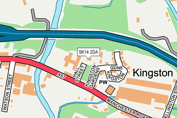 SK14 2DA map - OS OpenMap – Local (Ordnance Survey)