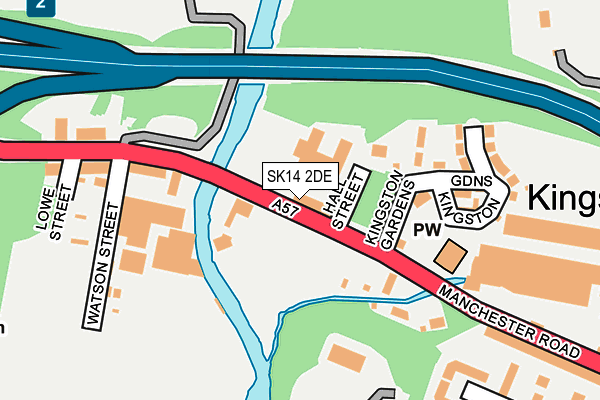 SK14 2DE map - OS OpenMap – Local (Ordnance Survey)