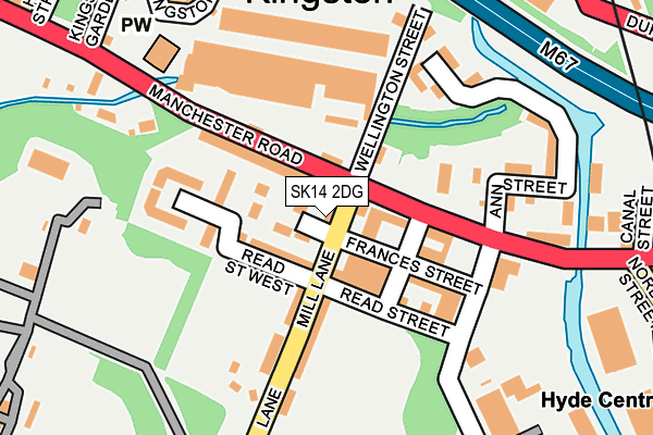 SK14 2DG map - OS OpenMap – Local (Ordnance Survey)