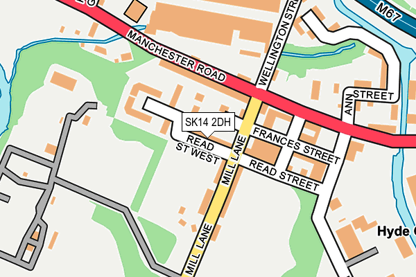 SK14 2DH map - OS OpenMap – Local (Ordnance Survey)