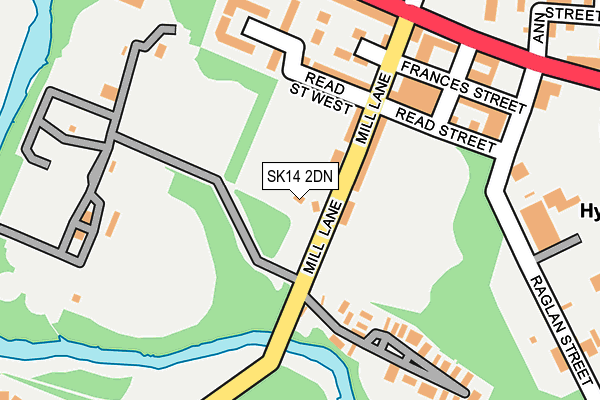 SK14 2DN map - OS OpenMap – Local (Ordnance Survey)