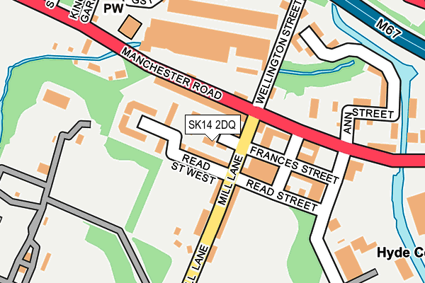 SK14 2DQ map - OS OpenMap – Local (Ordnance Survey)