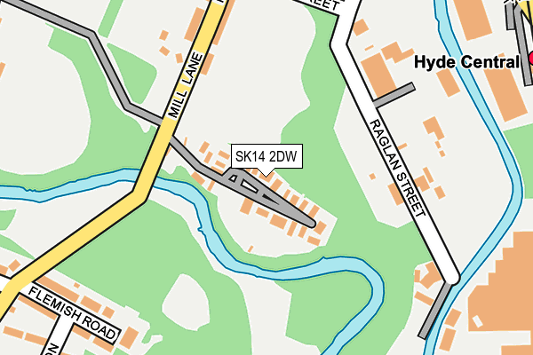 SK14 2DW map - OS OpenMap – Local (Ordnance Survey)