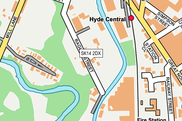 SK14 2DX map - OS OpenMap – Local (Ordnance Survey)