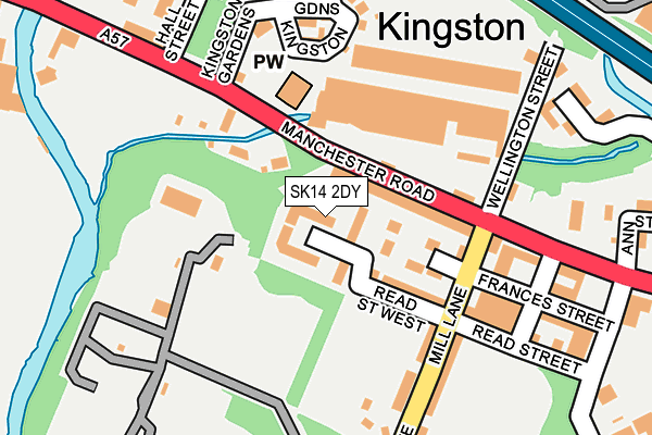 SK14 2DY map - OS OpenMap – Local (Ordnance Survey)