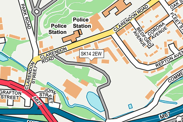 SK14 2EW map - OS OpenMap – Local (Ordnance Survey)