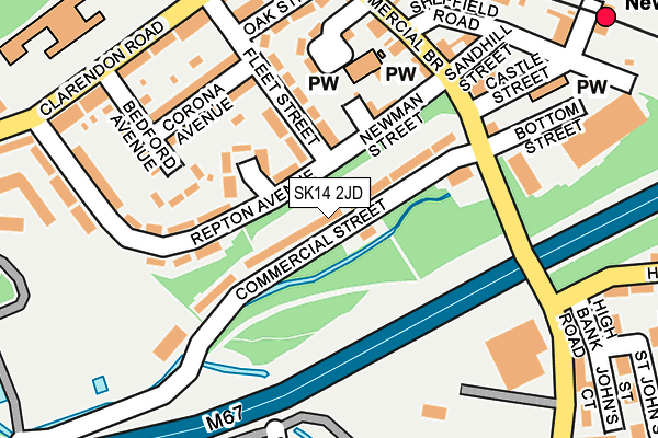 SK14 2JD map - OS OpenMap – Local (Ordnance Survey)
