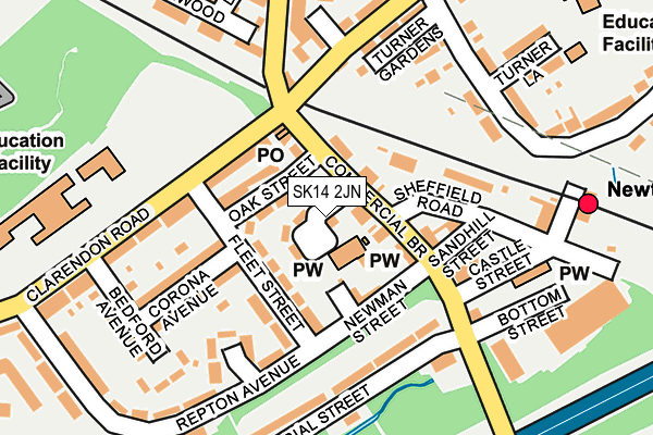 SK14 2JN map - OS OpenMap – Local (Ordnance Survey)