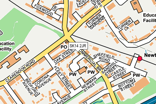 SK14 2JR map - OS OpenMap – Local (Ordnance Survey)