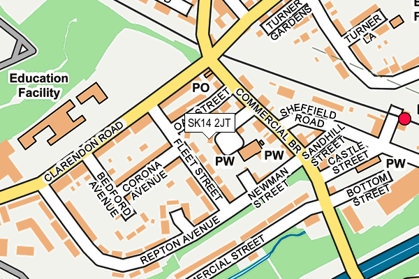 SK14 2JT map - OS OpenMap – Local (Ordnance Survey)