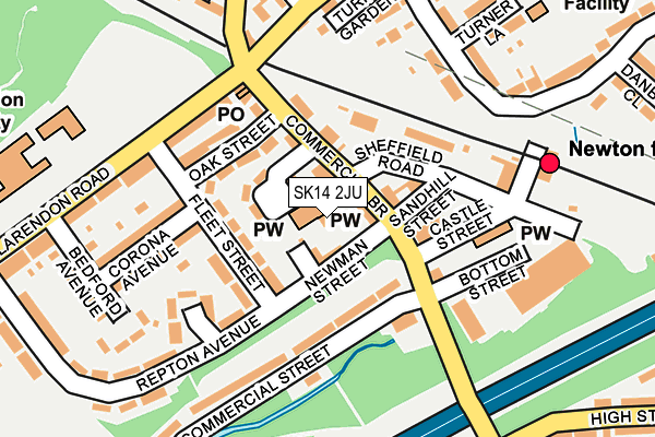 SK14 2JU map - OS OpenMap – Local (Ordnance Survey)
