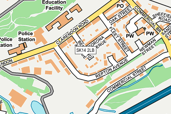 SK14 2LB map - OS OpenMap – Local (Ordnance Survey)
