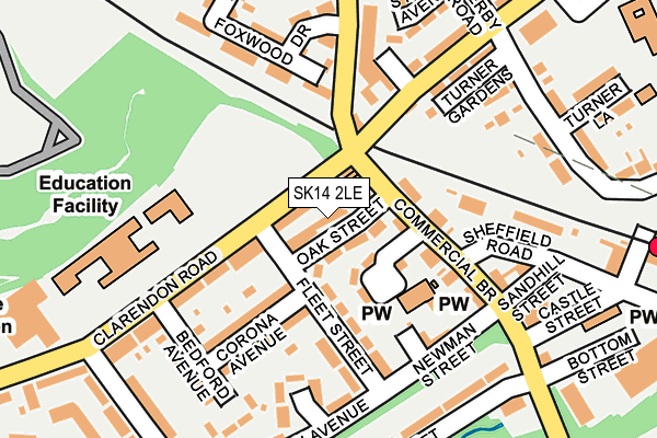 SK14 2LE map - OS OpenMap – Local (Ordnance Survey)