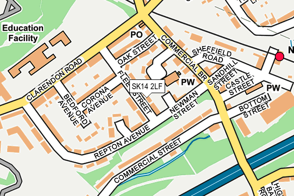 SK14 2LF map - OS OpenMap – Local (Ordnance Survey)
