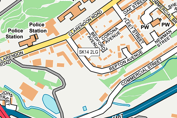 SK14 2LG map - OS OpenMap – Local (Ordnance Survey)