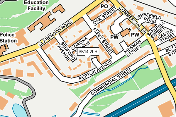 SK14 2LH map - OS OpenMap – Local (Ordnance Survey)