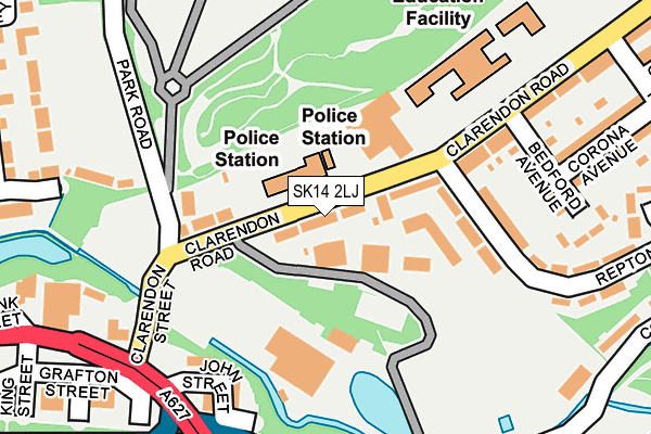 SK14 2LJ map - OS OpenMap – Local (Ordnance Survey)