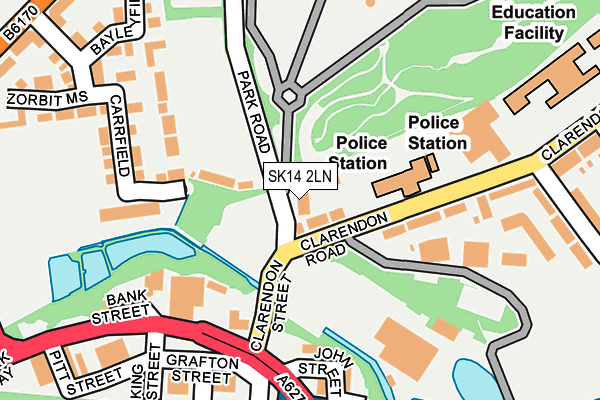 SK14 2LN map - OS OpenMap – Local (Ordnance Survey)