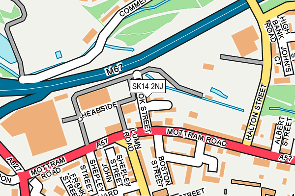 SK14 2NJ map - OS OpenMap – Local (Ordnance Survey)