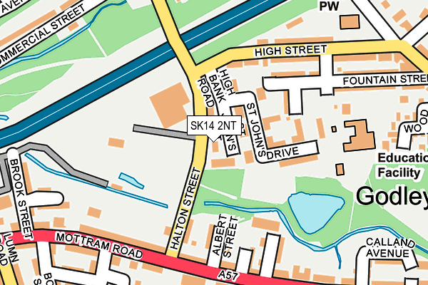 SK14 2NT map - OS OpenMap – Local (Ordnance Survey)