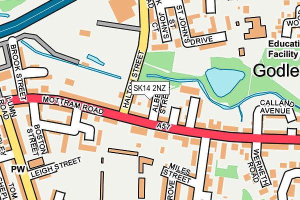 SK14 2NZ map - OS OpenMap – Local (Ordnance Survey)