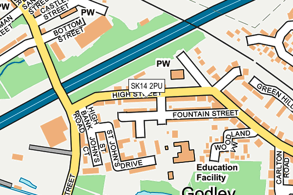 SK14 2PU map - OS OpenMap – Local (Ordnance Survey)