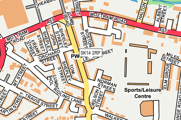 SK14 2RP map - OS OpenMap – Local (Ordnance Survey)