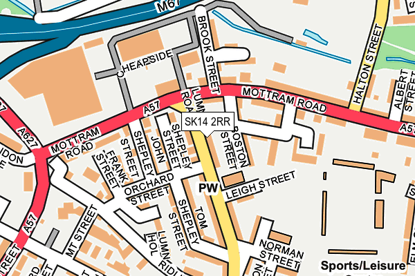 SK14 2RR map - OS OpenMap – Local (Ordnance Survey)