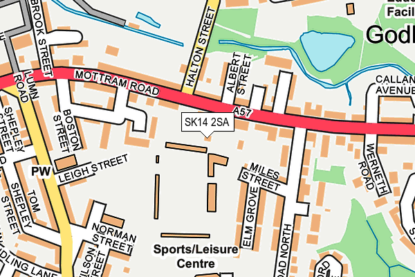 SK14 2SA map - OS OpenMap – Local (Ordnance Survey)