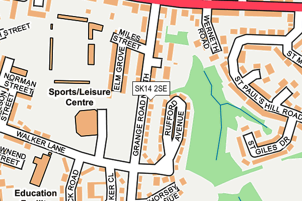 SK14 2SE map - OS OpenMap – Local (Ordnance Survey)