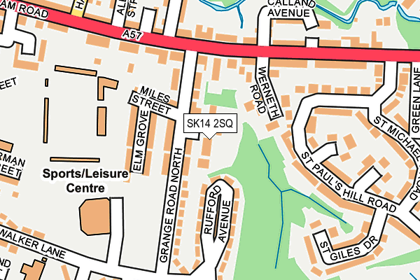 SK14 2SQ map - OS OpenMap – Local (Ordnance Survey)