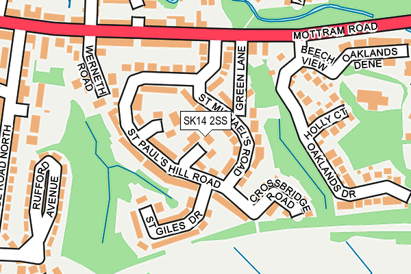 SK14 2SS map - OS OpenMap – Local (Ordnance Survey)