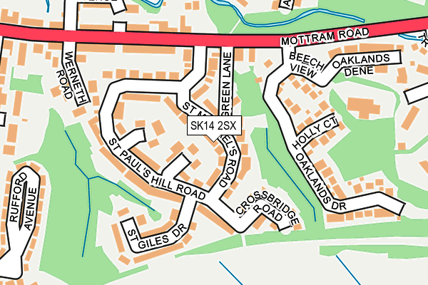 SK14 2SX map - OS OpenMap – Local (Ordnance Survey)