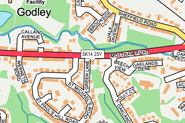 SK14 2SY map - OS OpenMap – Local (Ordnance Survey)