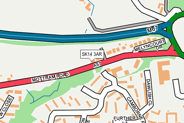 SK14 3AR map - OS OpenMap – Local (Ordnance Survey)