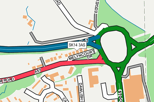 SK14 3AS map - OS OpenMap – Local (Ordnance Survey)