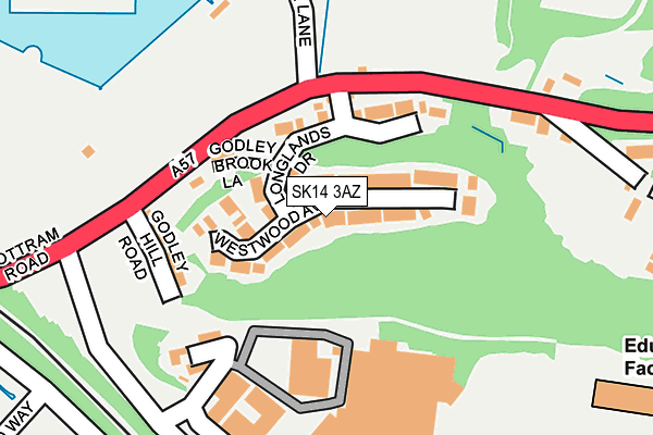 SK14 3AZ map - OS OpenMap – Local (Ordnance Survey)
