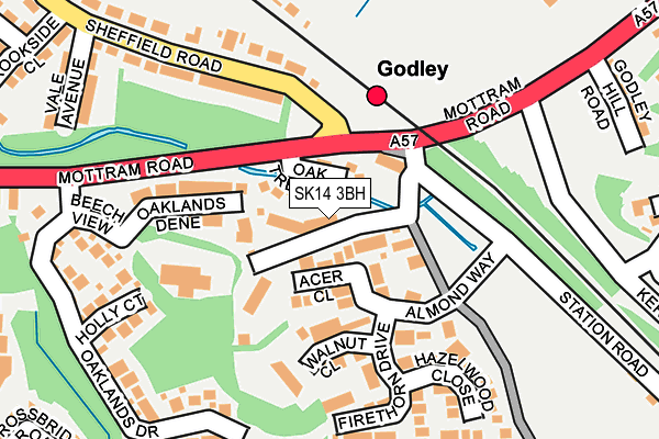 SK14 3BH map - OS OpenMap – Local (Ordnance Survey)