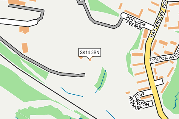 SK14 3BN map - OS OpenMap – Local (Ordnance Survey)
