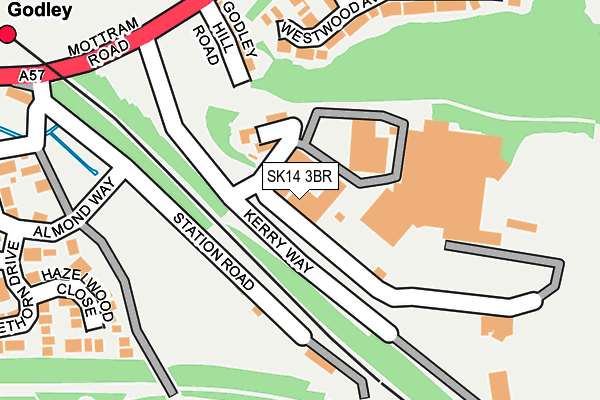 SK14 3BR map - OS OpenMap – Local (Ordnance Survey)