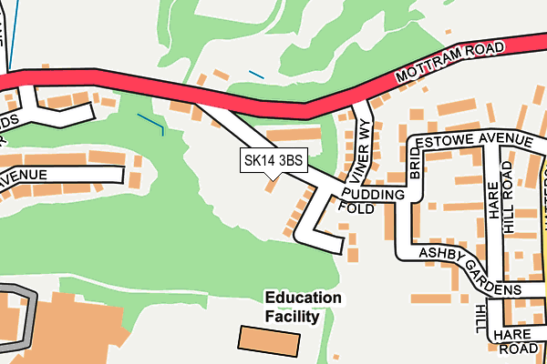 SK14 3BS map - OS OpenMap – Local (Ordnance Survey)