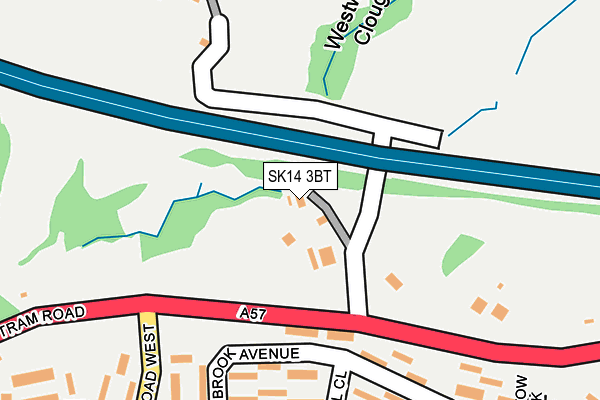 SK14 3BT map - OS OpenMap – Local (Ordnance Survey)