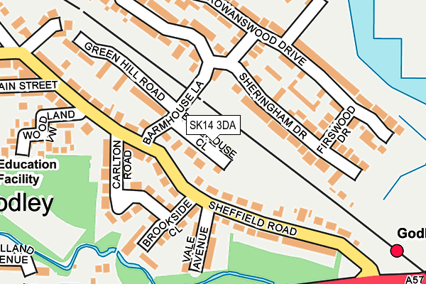 SK14 3DA map - OS OpenMap – Local (Ordnance Survey)