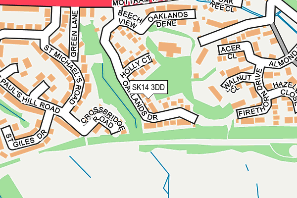 SK14 3DD map - OS OpenMap – Local (Ordnance Survey)