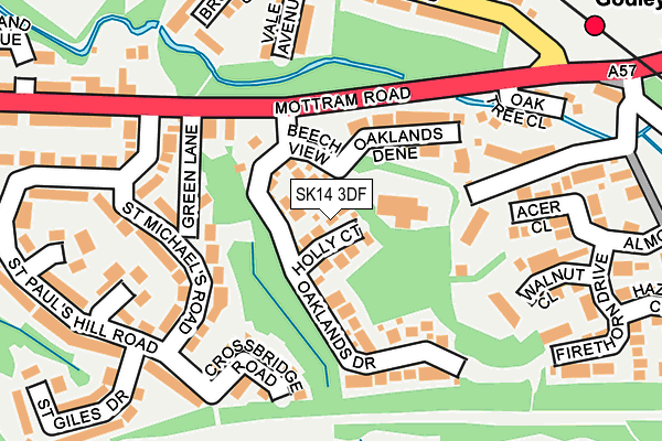 SK14 3DF map - OS OpenMap – Local (Ordnance Survey)
