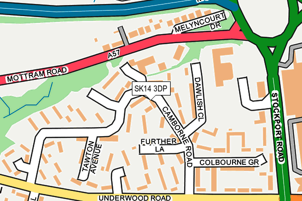 SK14 3DP map - OS OpenMap – Local (Ordnance Survey)