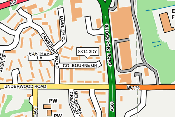 SK14 3DY map - OS OpenMap – Local (Ordnance Survey)