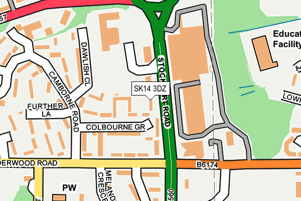 SK14 3DZ map - OS OpenMap – Local (Ordnance Survey)